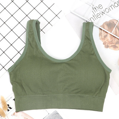 Crop top pentru femei Bralette Top Lenjerie de corp fără cusături Crop Top pentru femei Lenjerie sexy Cropped Cami Cupe detașabile Camolă căptușită