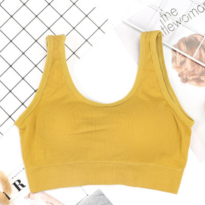 Crop top pentru femei Bralette Top Lenjerie de corp fără cusături Crop Top pentru femei Lenjerie sexy Cropped Cami Cupe detașabile Camolă căptușită