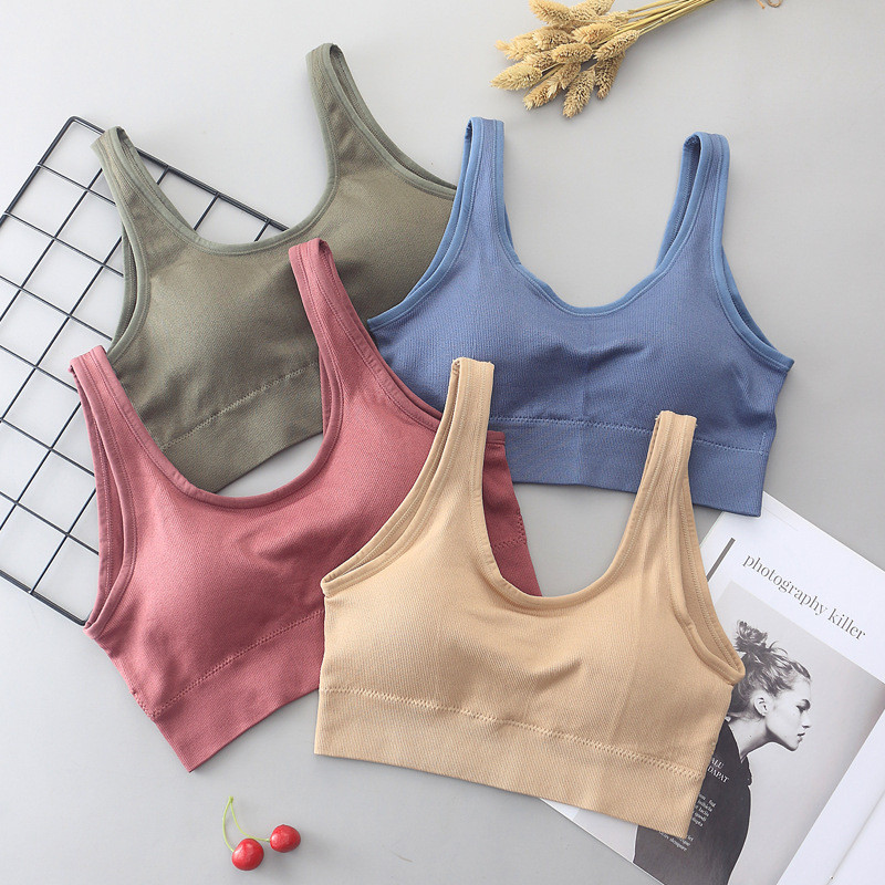 Crop top pentru femei Bralette Top Lenjerie de corp fără cusături Crop Top pentru femei Lenjerie sexy Cropped Cami Cupe detașabile Camolă căptușită
