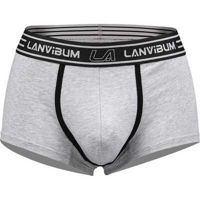 LANVIBUM aluspesu uued meeste aluspüksid vöökohaga puuvillased aluspüksid ühevärvilised lihtsad U kumerad mugavad lamedad nurgapüksid suur suurus