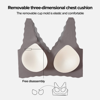 Дамски комплект безшевни сутиени V-образно деколте Безжичен сутиен Слипове Костюм Секси интимно бельо Меко удобно женско бельо Push Up Комплекти