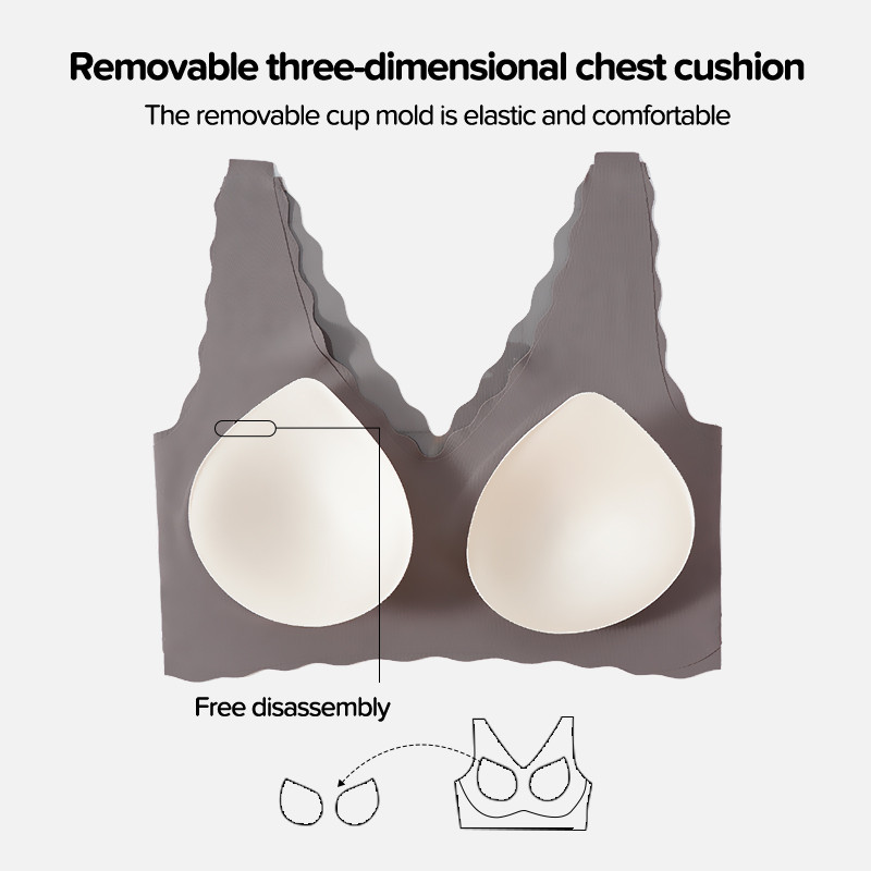 Set sutien fără sudură pentru femei, cu decolteu în V, fără fir, slip, costum, lenjerie intimă, moale, confortabilă, set de lenjerie de corp Push Up pentru femei