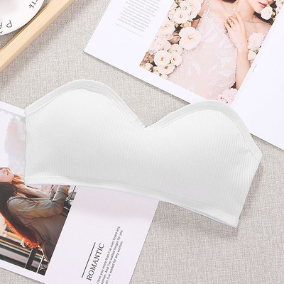 Olkaimeta naiste torutopp Seksikas kärbitud rinnakorviga nähtamatu rinnahoidja Naiste õmblusteta aluspesu Seksikas pesu, hingav polsterdatud bandeau top