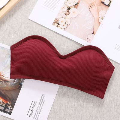 Olkaimeta naiste torutopp Seksikas kärbitud rinnakorviga nähtamatu rinnahoidja Naiste õmblusteta aluspesu Seksikas pesu, hingav polsterdatud bandeau top