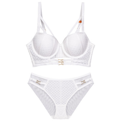 Seksikas sukapaela pesukomplekt, kahe-/kolmeosaline rinnahoidja sukahoidja aluspüksid, moeülikond Naiste Push Up 3/4 tassiga aluspesu naistele