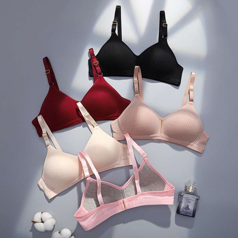 Sutiene pentru femei Studente Fete Sutien fără sârmă Sutien moale Push Up Subțire 3/4 cupe Lenjerie de corp Respirabil fără sârmă Sutiene fără cusături