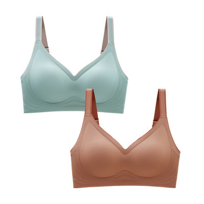 2 τμχ Εσώρουχα Νέο Έγχρωμο Λατέξ με ντεγκραντέ Ζελέ λουράκι Αντιολισθητικό σουτιέν Χωρίς ατσάλινο δαχτυλίδι Beauty Back For Women 6 Διαθέσιμα χρώματα