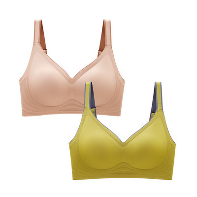 2 τμχ Εσώρουχα Νέο Έγχρωμο Λατέξ με ντεγκραντέ Ζελέ λουράκι Αντιολισθητικό σουτιέν Χωρίς ατσάλινο δαχτυλίδι Beauty Back For Women 6 Διαθέσιμα χρώματα