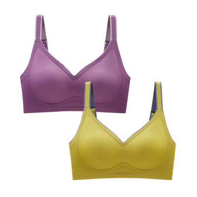 2 τμχ Εσώρουχα Νέο Έγχρωμο Λατέξ με ντεγκραντέ Ζελέ λουράκι Αντιολισθητικό σουτιέν Χωρίς ατσάλινο δαχτυλίδι Beauty Back For Women 6 Διαθέσιμα χρώματα