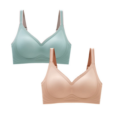 2 τμχ Εσώρουχα Νέο Έγχρωμο Λατέξ με ντεγκραντέ Ζελέ λουράκι Αντιολισθητικό σουτιέν Χωρίς ατσάλινο δαχτυλίδι Beauty Back For Women 6 Διαθέσιμα χρώματα