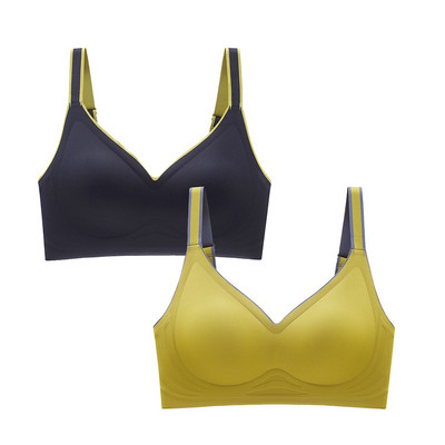 2 τμχ Εσώρουχα Νέο Έγχρωμο Λατέξ με ντεγκραντέ Ζελέ λουράκι Αντιολισθητικό σουτιέν Χωρίς ατσάλινο δαχτυλίδι Beauty Back For Women 6 Διαθέσιμα χρώματα