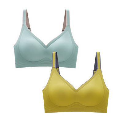 2 τμχ Εσώρουχα Νέο Έγχρωμο Λατέξ με ντεγκραντέ Ζελέ λουράκι Αντιολισθητικό σουτιέν Χωρίς ατσάλινο δαχτυλίδι Beauty Back For Women 6 Διαθέσιμα χρώματα