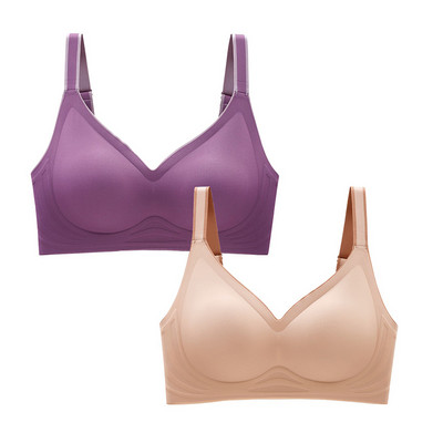 2 τμχ Εσώρουχα Νέο Έγχρωμο Λατέξ με ντεγκραντέ Ζελέ λουράκι Αντιολισθητικό σουτιέν Χωρίς ατσάλινο δαχτυλίδι Beauty Back For Women 6 Διαθέσιμα χρώματα