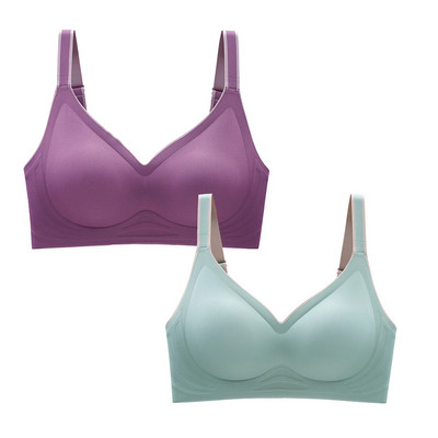 2 τμχ Εσώρουχα Νέο Έγχρωμο Λατέξ με ντεγκραντέ Ζελέ λουράκι Αντιολισθητικό σουτιέν Χωρίς ατσάλινο δαχτυλίδι Beauty Back For Women 6 Διαθέσιμα χρώματα