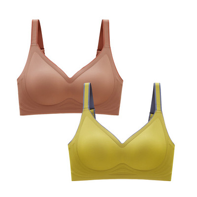 2 τμχ Εσώρουχα Νέο Έγχρωμο Λατέξ με ντεγκραντέ Ζελέ λουράκι Αντιολισθητικό σουτιέν Χωρίς ατσάλινο δαχτυλίδι Beauty Back For Women 6 Διαθέσιμα χρώματα