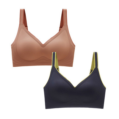 2 τμχ Εσώρουχα Νέο Έγχρωμο Λατέξ με ντεγκραντέ Ζελέ λουράκι Αντιολισθητικό σουτιέν Χωρίς ατσάλινο δαχτυλίδι Beauty Back For Women 6 Διαθέσιμα χρώματα