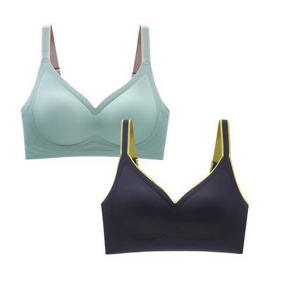 2 τμχ Εσώρουχα Νέο Έγχρωμο Λατέξ με ντεγκραντέ Ζελέ λουράκι Αντιολισθητικό σουτιέν Χωρίς ατσάλινο δαχτυλίδι Beauty Back For Women 6 Διαθέσιμα χρώματα