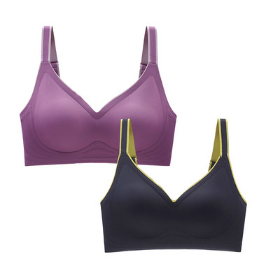 2 τμχ Εσώρουχα Νέο Έγχρωμο Λατέξ με ντεγκραντέ Ζελέ λουράκι Αντιολισθητικό σουτιέν Χωρίς ατσάλινο δαχτυλίδι Beauty Back For Women 6 Διαθέσιμα χρώματα