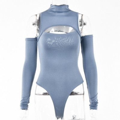 YiDuo modni seksi crni bodi ženski izrezani ženski kombinezoni bez leđa i spuštenih ramena, dugih rukava i kratkih rukava, ženski kombinezoni