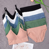 SALSPOR Sieviešu apakšveļas komplekts Bezšuvju krūšturis Seksīgi zema jostasvietas Biksītes Bez stieplēm Bralette Apakšveļa Krūšturis Kokvilnas Sieviešu komplekti