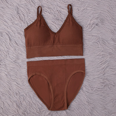 SALSPOR Sieviešu apakšveļas komplekts Bezšuvju krūšturis Seksīgi zema jostasvietas Biksītes Bez stieplēm Bralette Apakšveļa Krūšturis Kokvilnas Sieviešu komplekti