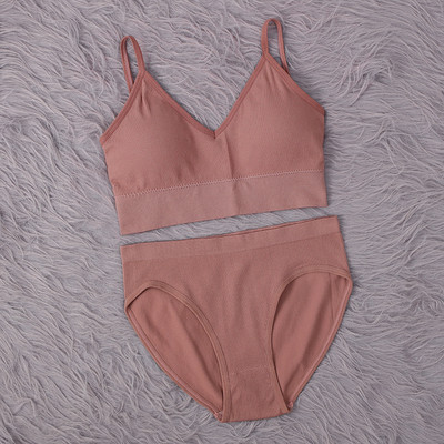 SALSPOR Sieviešu apakšveļas komplekts Bezšuvju krūšturis Seksīgi zema jostasvietas Biksītes Bez stieplēm Bralette Apakšveļa Krūšturis Kokvilnas Sieviešu komplekti