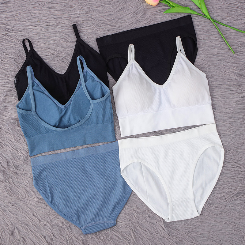 SALSPOR Sieviešu apakšveļas komplekts Bezšuvju krūšturis Seksīgi zema jostasvietas Biksītes Bez stieplēm Bralette Apakšveļa Krūšturis Kokvilnas Sieviešu komplekti