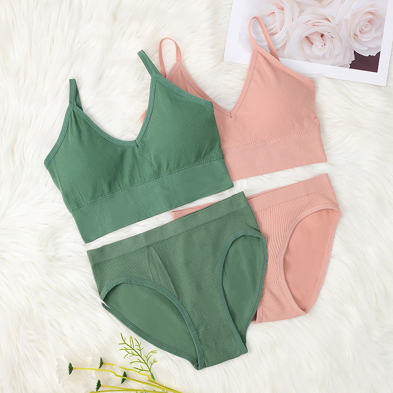 SALSPOR Sieviešu apakšveļas komplekts Bezšuvju krūšturis Seksīgi zema jostasvietas Biksītes Bez stieplēm Bralette Apakšveļa Krūšturis Kokvilnas Sieviešu komplekti