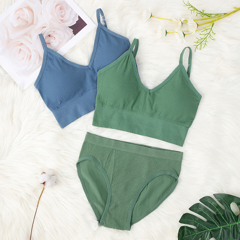 SALSPOR Sieviešu apakšveļas komplekts Bezšuvju krūšturis Seksīgi zema jostasvietas Biksītes Bez stieplēm Bralette Apakšveļa Krūšturis Kokvilnas Sieviešu komplekti