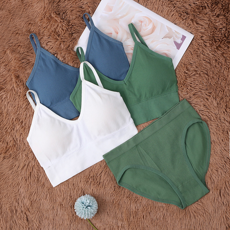 SALSPOR Sieviešu apakšveļas komplekts Bezšuvju krūšturis Seksīgi zema jostasvietas Biksītes Bez stieplēm Bralette Apakšveļa Krūšturis Kokvilnas Sieviešu komplekti