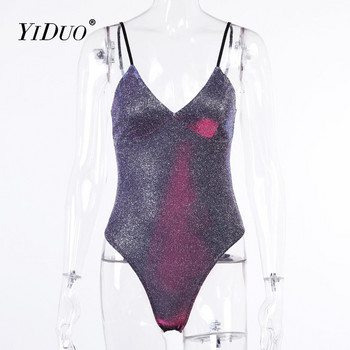 YiDuo Sexy Glitter Bodycon φορμάκια Γυναικείο κορμάκι Κορυφαίο Fashion Club Wear Καλοκαίρι 2022 Spaghetti Slim Κοστούμια Σώμα Φόρμες Πάρτι