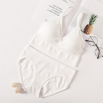 Set de chiloți sutien pentru femei Sutien fără sudură Slip decupat Cami Bralette Crop Top Sutiene Lenjerie sexy Sutien activ Set de lenjerie de corp sport