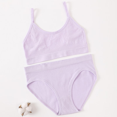 Set de chiloți sutien pentru femei Sutien fără sudură Slip decupat Cami Bralette Crop Top Sutiene Lenjerie sexy Sutien activ Set de lenjerie de corp sport