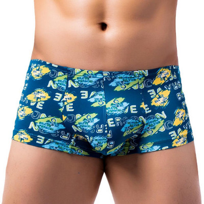 BRAVE PERSON Lenjerie pentru bărbați Boxeri pentru bărbați 2023 Chiloți noi pentru bărbați Trunchi cu imprimeu din nailon Boxeri pentru bărbați Pantaloni scurti U Convex Pouch