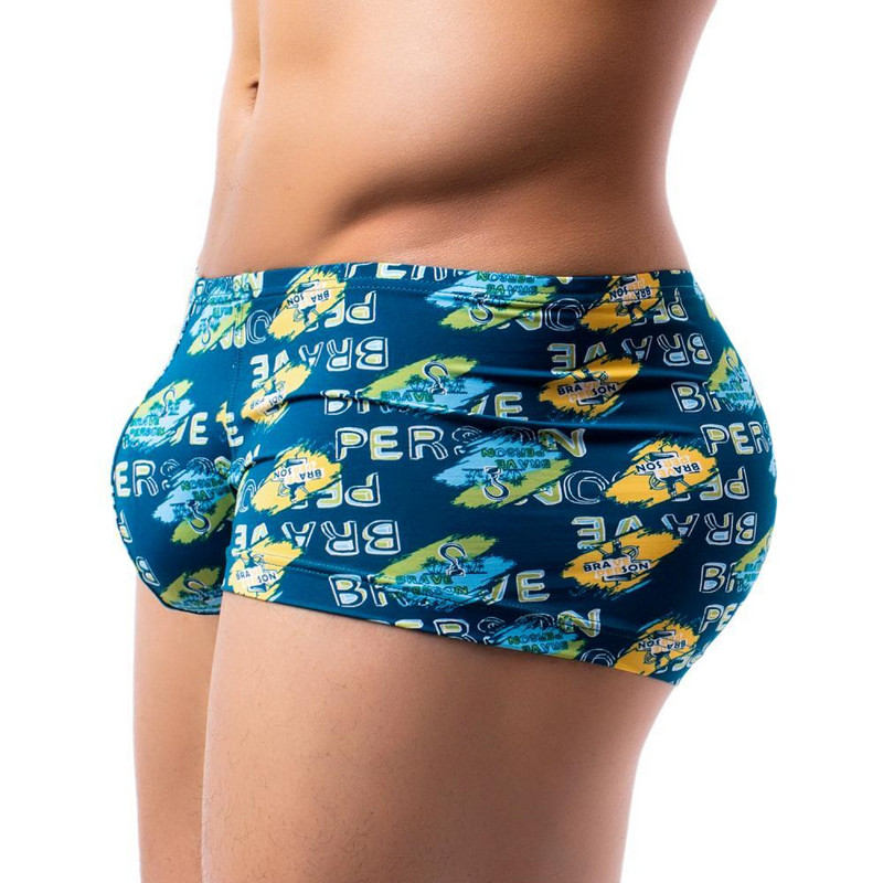 BRAVE PERSON Lenjerie pentru bărbați Boxeri pentru bărbați 2023 Chiloți noi pentru bărbați Trunchi cu imprimeu din nailon Boxeri pentru bărbați Pantaloni scurti U Convex Pouch