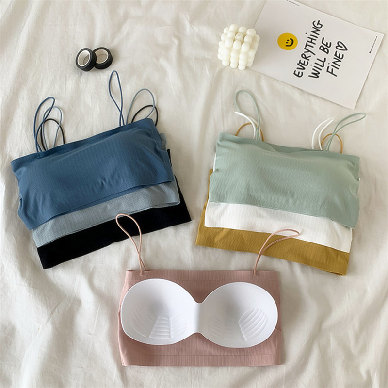 Γυναικείο μπλουζάκι αόρατο σουτιέν Σέξι μπαντό στράπλες εσώρουχα Streetwear Crop Top χωρίς ραφή Bustier Σέξι εσώρουχα