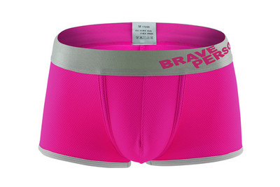 BRAVE PERSON Lenjerie de corp de culoare solidă Boxer sexy pentru bărbați Boxeri de nailon de înaltă calitate Lenjerie de corp Chiloți de modă pentru bărbați