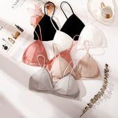 Γαλλικό τρίγωνο κύπελλο Ασύρματο σουτιέν σέξι πίσω εσώρουχα γυναικεία κλωστή ice συρμάτινο σουτιέν εσώρουχα 5 χρώματα brallette