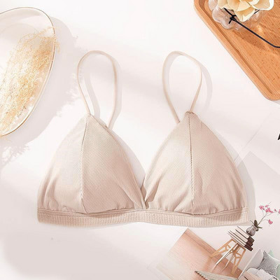 Γαλλικό τρίγωνο κύπελλο Ασύρματο σουτιέν σέξι πίσω εσώρουχα γυναικεία κλωστή ice συρμάτινο σουτιέν εσώρουχα 5 χρώματα brallette