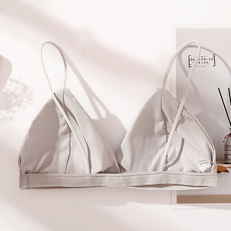 Γαλλικό τρίγωνο κύπελλο Ασύρματο σουτιέν σέξι πίσω εσώρουχα γυναικεία κλωστή ice συρμάτινο σουτιέν εσώρουχα 5 χρώματα brallette