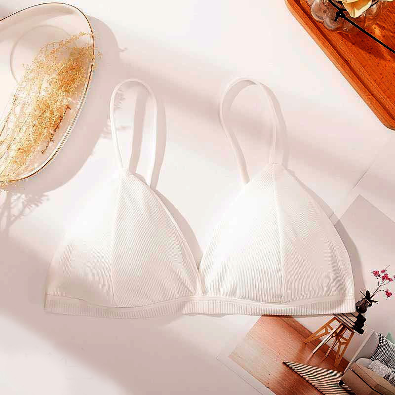 Γαλλικό τρίγωνο κύπελλο Ασύρματο σουτιέν σέξι πίσω εσώρουχα γυναικεία κλωστή ice συρμάτινο σουτιέν εσώρουχα 5 χρώματα brallette