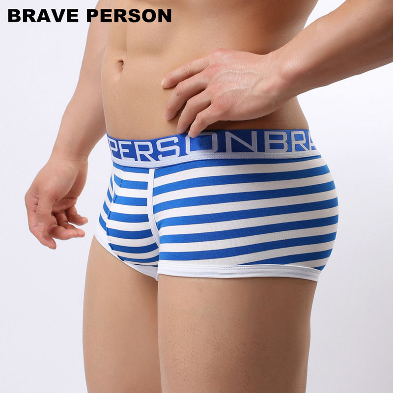 BRAVE PERSON Ανδρικά εσώρουχα Ανδρικά εσώρουχα Μπόξερ Βαμβακερά εσώρουχα Σέξι ριγέ άντρες μπόξερ σορτς Σώβρακο B1155