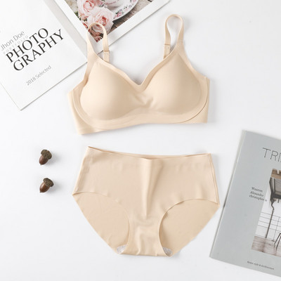 Sutien cu cupă din latex thailandez 2021, fără sudură, fără inel de oțel, adunați lenjerie de corp pentru femei, frumusețe, spate, sport pentru somn, set de sutien și slipuri