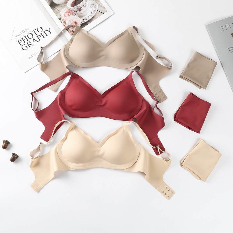 Sutien cu cupă din latex thailandez 2021, fără sudură, fără inel de oțel, adunați lenjerie de corp pentru femei, frumusețe, spate, sport pentru somn, set de sutien și slipuri