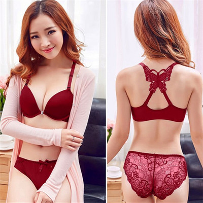 Queenral priekšpuse slēgta Push Up krūštura apakšbikses Sexy Underwire krūštura komplekts Sieviešu apakšveļa Vienkrāsaina sieviešu apakšveļas biksītes