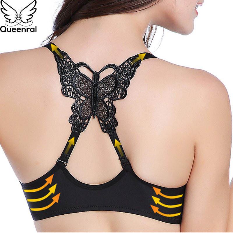 Queenral μπροστινό κλειστό Push Up Brassiere εσώρουχα Σέξι Σετ σουτιέν για Γυναικεία Εσώρουχα Μονόχρωμα Γυναικεία Σλιπ