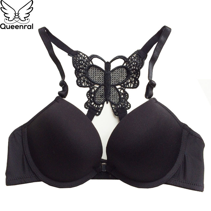 Queenral μπροστινό κλειστό Push Up Brassiere εσώρουχα Σέξι Σετ σουτιέν για Γυναικεία Εσώρουχα Μονόχρωμα Γυναικεία Σλιπ