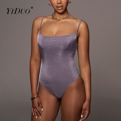 YiDuo 2022 Body noi pentru femei, cu bretele spaghete, cu gât tăiat, slim fit, sexy, solid, topuri bodycon pentru femei, îmbrăcăminte de stradă