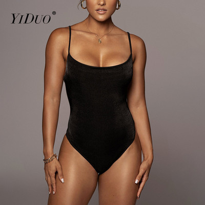 YiDuo 2022 Body noi pentru femei, cu bretele spaghete, cu gât tăiat, slim fit, sexy, solid, topuri bodycon pentru femei, îmbrăcăminte de stradă
