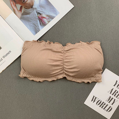 Μονοκόμματο Tube Top σουτιέν τυλιγμένο Στράπλες στήθος Αντιθαμβωτικό εσώρουχο με μαξιλαράκι στήθους Κοριτσίστικα εσώρουχα Άνετα γυναικεία μπλουζάκια